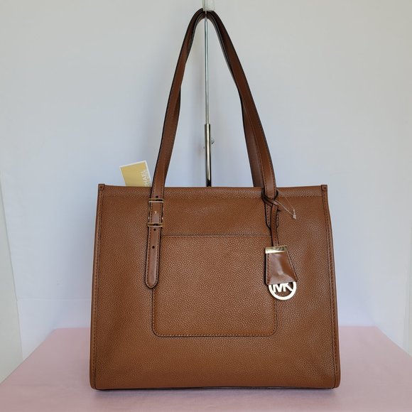 MICHAEL KORS Darien Pebbled Leather Medium Tote w Front Slip Pocket-🎈⭐ - Picture 6 of 16
